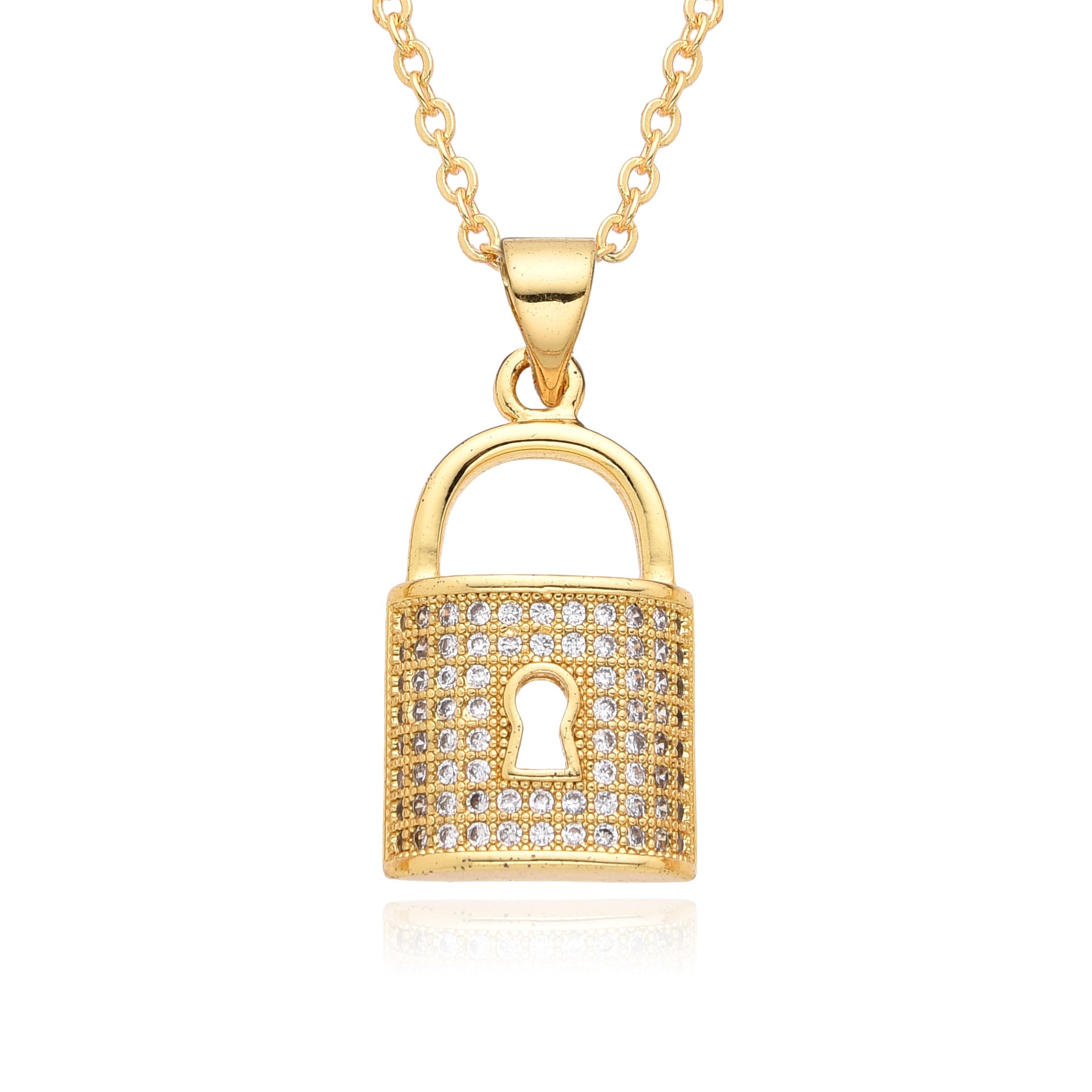 Wholesale Diamond Love Lock Necklace